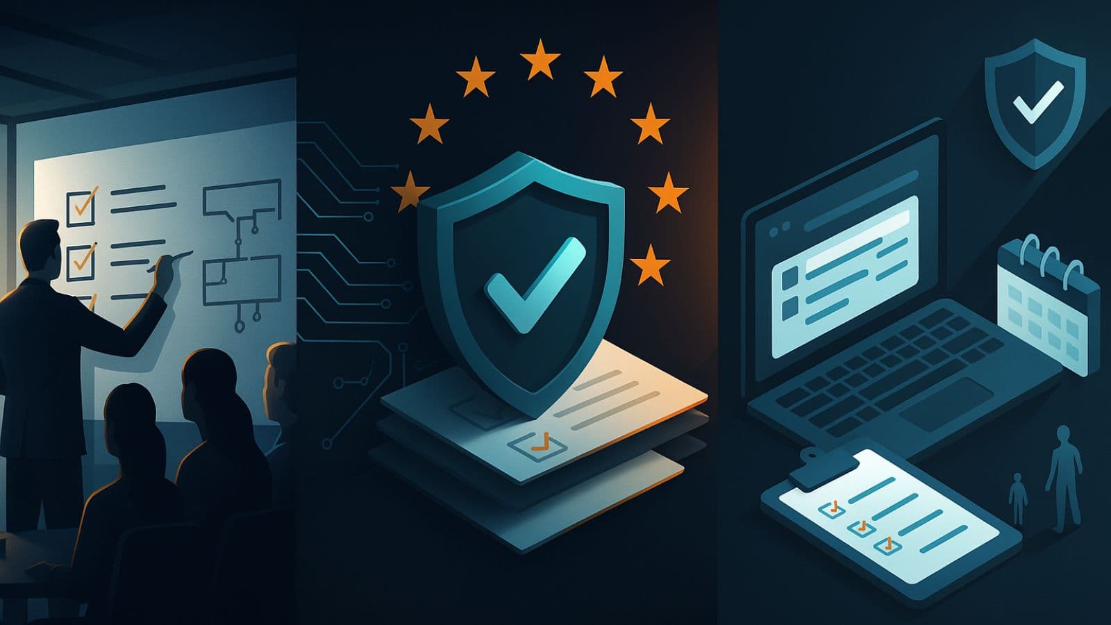 Eine Person, die an einem Whiteboard eine Schulungsmatrix für KI-Kompetenz entwirft, um die Anforderungen des AI Acts zu erfüllen.